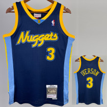 2006-2007 Nuggets IVERSON #3 Royal Blue Retro Top Quality Hot Pressing NBA Jersey