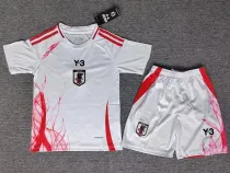 24/25  Japan  Away White (Y-3) Kids Soccer Jersey