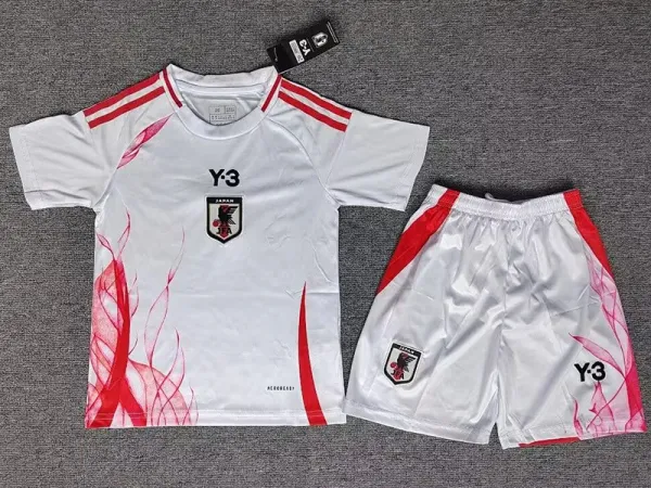 24/25  Japan  Away White (Y-3) Kids Soccer Jersey