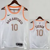 23/24 SA Spurs SOCHAN #10 White City Edition Top Quality Hot Pressing NBA Jersey