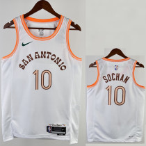 23/24 SA Spurs SOCHAN #10 White City Edition Top Quality Hot Pressing NBA Jersey