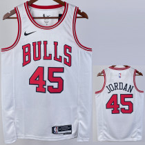 22/23 BULLS JORDAN #45 White Top Quality Hot Pressing NBA Jersey