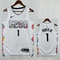 24/25 Nuggets PORTER JR. #1 White City Edition Top Quality Hot Pressing NBA Jersey