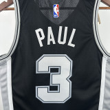 22/23 Sa Spurs PAUL #3 Black Top Quality Hot Pressing NBA Jersey