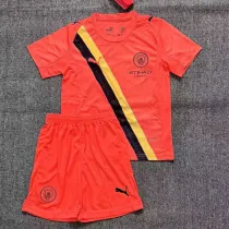 25/26 Man City Goalkeeper Orange Kids Soccer Jersey