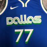 22/23 Dallas Mavericks DoNCIC #77 Blue City Edition Top Quality Hot Pressing NBA Jersey