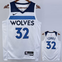 22/23 Timberwolves TOWNS #32 White Top Quality Hot Pressing NBA Jersey