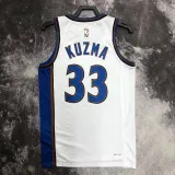 22/23 Wizards KUZMA #33 White Top Quality Hot Pressing NBA Jersey (Retro Logo)