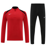 24/25 NK Red Half Zipper Sportswear # 812红色(半拉链)