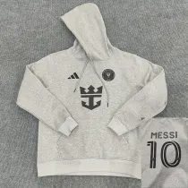 2024 Inter Miami Signed Grey Hoody（signed）（ 灰色带“10”号、加薄绒)