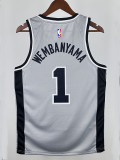 20/21 Sa Spurs WENBAN YAMA #1 Grey Flying Man Edition Top Quality Hot Pressing NBA Jersey(飞人）