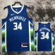 22/23 BUCKS ANTETOKOUNMPO #34 Blue City Edition Top Quality Hot Pressing NBA Jersey