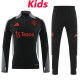24/25 Man Utd Black  Kids Half Pull Tracksuit  (童装、半拉链)