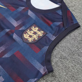 24/25 England Blue Purple  Checkered  Tank top and shorts suit（方格蓝紫）