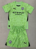 24/25 Man City Green Goalkeeper Kids Soccer Jersey