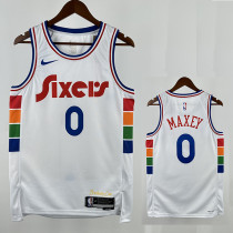 24/25 76ERS MAXEY  # 0 City Edition Top Quality Hot Pressing Retro NBA Jersey