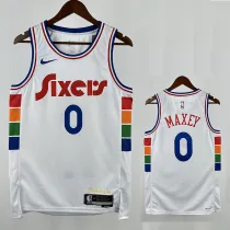 24/25 76ERS MAXEY  # 0 City Edition Top Quality Hot Pressing Retro NBA Jersey
