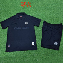 24/25 Marseille 125th Anniversary Edition Black  Kids  Player Version Soccer Jersey