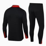24/25 PSG Black&Red Collar Half Pull Tracksuit  (半拉链)