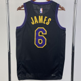 23/24 LAKERS JAMES #6 Black City Edition Top Quality Hot Pressing NBA Jersey