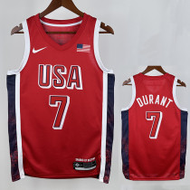 2024 Olympic Game USA DURANT # 7 Red Basketball Jersey