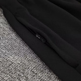 24/25 France Black Kids Half Pull Tracksuit (半拉链\童装)