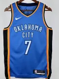 22/23 OKC Thunder HOLMGREN #7 Blue Top Quality Hot Pressing NBA Jersey
