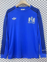 Man Utd Co branded Blue Edition  Long Sleeve  Retro Soccer Jersey(长袖）