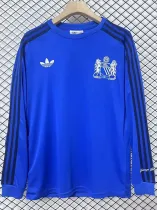 Man Utd Co branded Blue Edition  Long Sleeve  Retro Soccer Jersey(长袖）