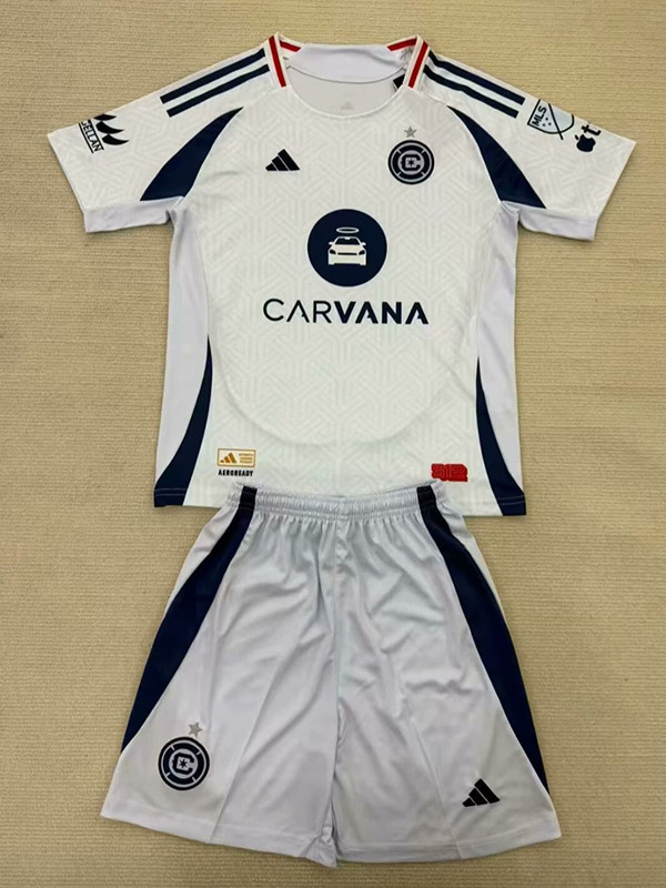 25/26 Chicago Fire FC Away Kids Soccer Jersey(带章）