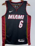 22/23 HEAT JAMES #6 Black Top Quality Hot Pressing NBA Jersey (V领）