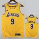 22/23 LAKERS BROWNIES # 9 Yellow Top Quality Hot Pressing NBA Jersey(圆领)