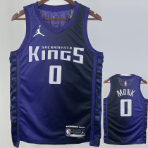 23/24 Kings MONK #0 Purple Top Quality Hot Pressing NBA Jersey (Trapeze Edition)飞人版