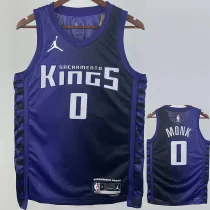 23/24 Kings MONK #0 Purple Top Quality Hot Pressing NBA Jersey (Trapeze Edition)飞人版