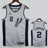 20/21 Sa Spurs LEONARD #2 Grey Flying Man Edition Top Quality Hot Pressing NBA Jersey(飞人）