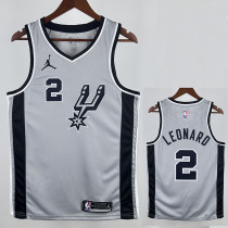 20/21 Sa Spurs LEONARD #2 Grey Flying Man Edition Top Quality Hot Pressing NBA Jersey(飞人）