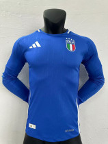 2024 Italy Home  Long Sleeve  Player Version Soccer Jersey