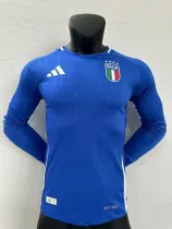 2024 Italy Home  Long Sleeve  Player Version Soccer Jersey