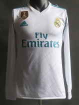 2017/2018 RMA Home Long Sleeve  Retro Player Version Soccer Jersey(球员)