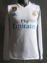 2017/2018 RMA Home Long Sleeve  Retro Player Version Soccer Jersey(球员)