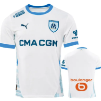 24/25 Marseille Home Fans Soccer Jersey(Print all Sponsor)前后广告