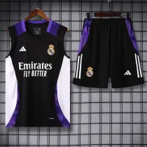 24/25 RMA Black(Purple Shoulders) Tank top and shorts suit(黑色紫肩）