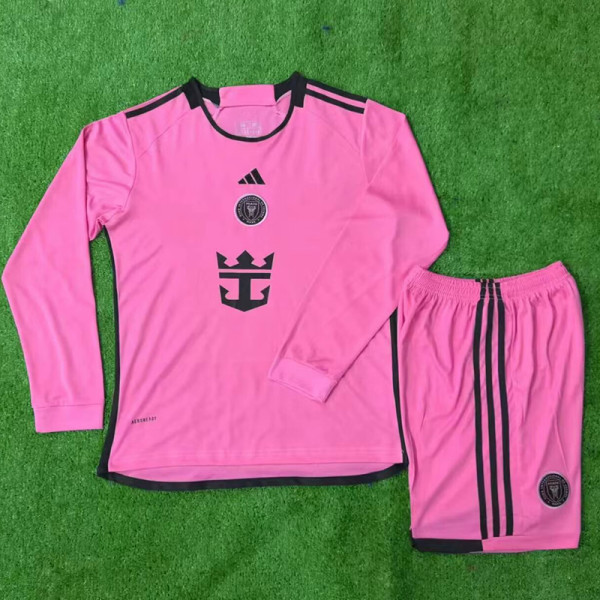 24/25 Inter Miami Home Kids Long Sleeve Soccer Jersey (童装长袖)