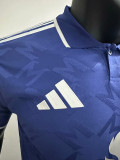 25/26 Man Utd Pattern Special Edition Blue Player Version Soccer Jersey(白色胸花）