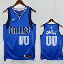 Dallas Mavericks CHRISTIE #00 Blue Top Quality Hot Pressing NBA Jersey
