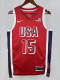2024 Olympic Game USA  BOOKER #15 Red Basketball Jersey