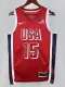 2024 Olympic Game USA  BOOKER #15 Red Basketball Jersey