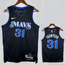 23/24 Dallas Mavericks THOMPSON #31 Black City Edition Top Quality Hot Pressing  NBA Jersey城市版