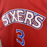 96/97 76ERS IVERSON  # 3 Red Newcomer Top Quality Hot Pressing Retro NBA Jersey