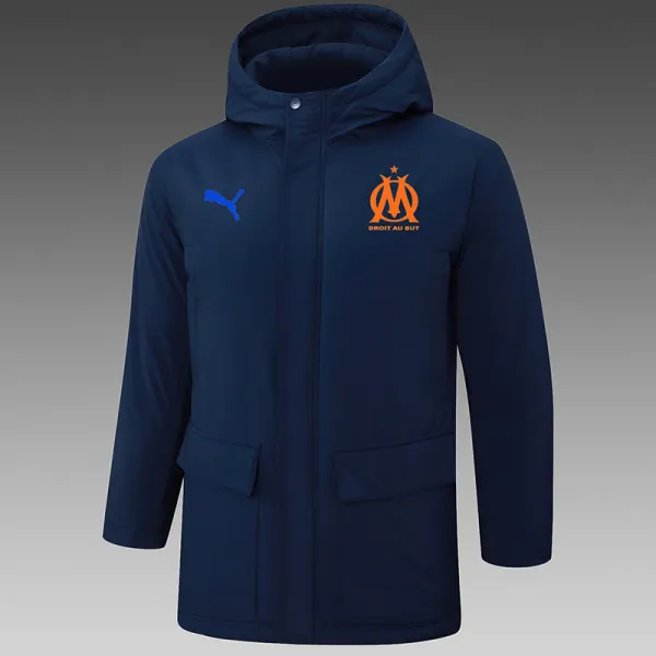 24/25 Marseille Royal Blue Hooded Cotton Coat G244橙色队标